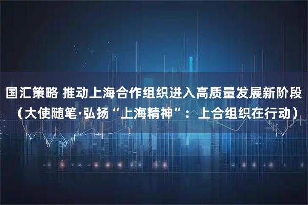 国汇策略 推动上海合作组织进入高质量发展新阶段（大使随笔·弘扬“上海精神”：上合组织在行动）